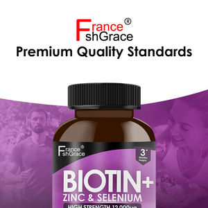 Suplemento de biotina con <span class=keywords><strong>zinc</strong></span> y selenio para el crecimiento del cabello, piel brillante y uñas fuertes, las mejores tabletas de biotina para el crecimiento del cabello - Product Image 5