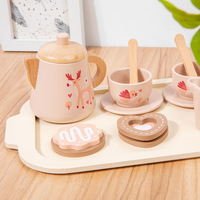 Juego de cocina de madera de simulación multifuncional EDULAND para té de la tarde y postre juego de juguetes para hacer pasteles