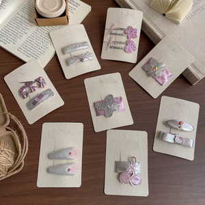 <b>Sweet</b> Glitter Hair Clips For Women Daily Use Cardboard Packaging Handmade <b>Flowers</b> Style Hairpin - Product Image 1