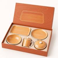 Service de table en mélamine série bois de pêche et vaisselle à grain de bois, assiettes, bols et tasses inspirés de la nature pour un usage quotidien, sans BPA