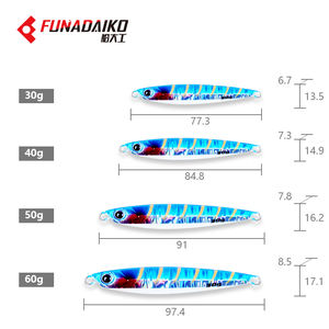 Funadaiko JMS 38 30-60 г, искусственная приманка для рыбалки на соленой воде, из светящегося металла, металлическая приманка - Product Image 2