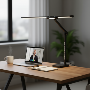 Lámpara de escritorio ajustable, luz LED giratoria con control táctil de 3000 lúmenes para oficina, estudio, blanco y negro - Product Image 2