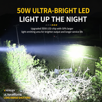 Senter LED 21700 Aluminium Alloy 50W Tipe-C Isi Ulang 5 Mode Lampu Genggam untuk Berkemah