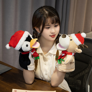 Nhà Máy 30Cm Giáng Sinh Sang Trọng Con Rối Tay Santa Claus Hươu Tuần Lộc Cây Giáng Sinh Người Tuyết Nhồi Bông Đồ Chơi Sang Trọng Búp Bê - Product Image 6