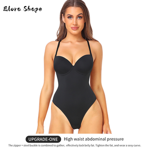 Body modellante sexy da donna con controllo pancia, perizoma e top a canotta senza maniche, ideale <span class=keywords><strong>per</strong></span> abiti da sera e come intimo contenitivo - Product Image 2