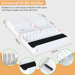 Knife Holder Placement Rack Large Capacity <b>Plastic</b> Knife Holder Drawer Knife <b>Block</b> - Product Image 6