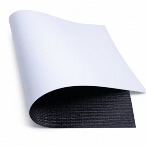 Rouleau de tissu non tissé uni teint, largeur 67 pouces, poids moyen, matériau blanc pour l'impression et la publicité - Product Image 2