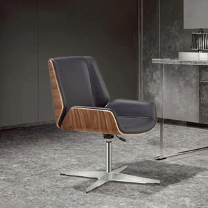 Modern Luxury Design Synthetic Leather Adjustable Height Executive Ergonomic -<b>Office</b> <b>Chair</b> Wood Frame Aluminum <b>Base</b> Open Back - Product Image 2