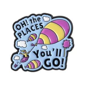 Broches et épingles créatives en gros pour la guérison, accessoires métalliques personnalisés en forme de ballon de dessin animé, badges à épingler - Product Image 1