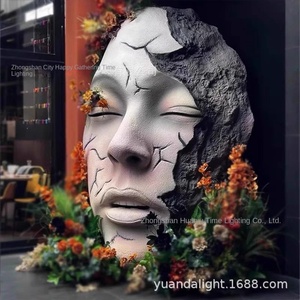 Lớn Nghệ Thuật Khổng Lồ Mặt Nạ Điêu Khắc Nhựa Sợi Thủy Tinh Bọt Hình Người Đầu Đạo Cụ Cho Bar Cafe Trang Trí - Product Image 3