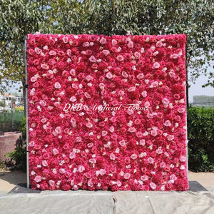 DKB, rentable, superventas, diseño de pared, flor Rosa caliente, pared de seda, rosa de 8 pies x 8 pies, flor de pared decorativa - Product Image 3