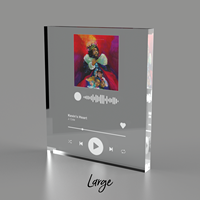 Présentoir pliable moderne en acrylique pour plaques de chansons, idéal pour une présentation élégante et unique de chansons
