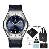 Montres Gohuos 8820 de luxe classiques pour homme avec bracelet en cuir, montres à quartz originales pour homme, Reloj Montre, étanches, aiguilles lumineuses, montres-bracelets