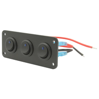 Nouveau panneau de commutation à bascule 3 gangs étanche 12V ON/OFF avec voyant LED vert 5 broches pour éclairage automobile et marine
