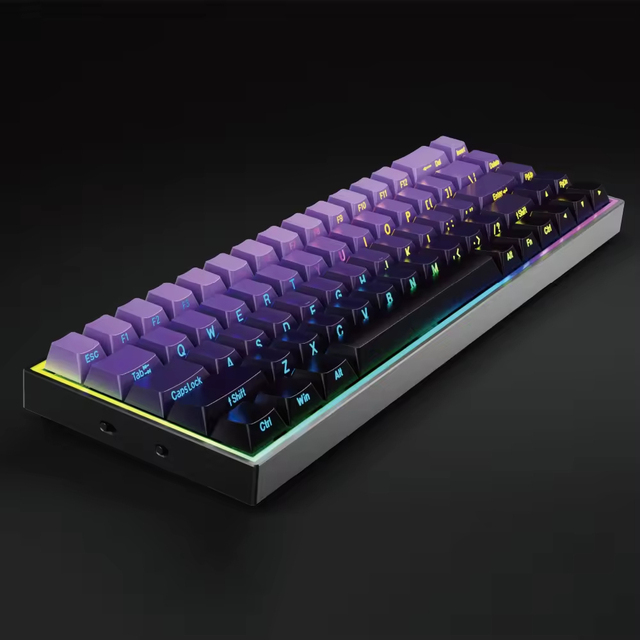 Hot Swappable 68 Keys Gaming Keyboard Side Printed PBT Keycaps Blue Switch Mechanical Laptop PC