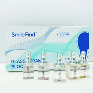 치과 실험실 임플란트 재료 CAD CAM 밀링 절단 반투명 리튬 이산 C14 B40 HT LT 유리 치과 세라믹 블록