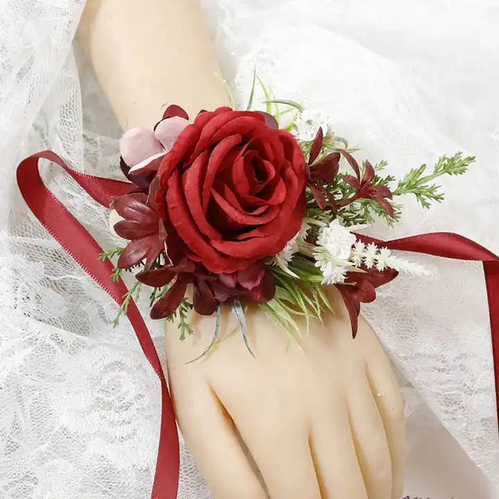 Wrist Flower | Rose Wrist Corsages | Wristband Hand Flowers Wrist Corsage  Bracelets, Corsage Wristlet Band For Wedding Bridesmaid Bridal Shower Prom  P | Fruugo ZA