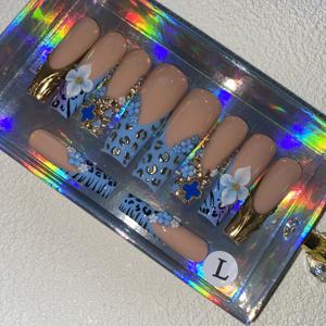 Oferta Especial: 10 Uñas Postizas Acrílicas Reutilizables con Diseño <span class=keywords><strong>de</strong></span> Pato, Hechas a Mano, <span class=keywords><strong>para</strong></span> Niños, Modelo Cuadrado con Patrón Artificial - Product Image 4