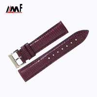Correa de Reloj Ajustable de Cuero de Lagarto Exótico Negro de Buena Calidad, Correa de Reloj Inteligente con Hebilla de Acero Inoxidable