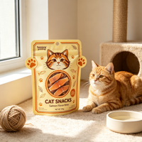 Sachet personnalisé en aluminium imprimé par gravure pour aliments pour animaux de compagnie, pochette de forme spéciale, sachet autoportant pour friandises et snacks pour chiens et chats