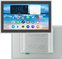 Nouvel écran tactile interactif industriel intégré Android 11 de 15,6 pouces, argenté, capacitif, multi-touch, tablette avec protection frontale IP65 pour