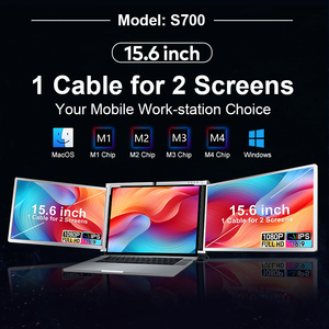 Fopo จอภาพแบบพกพาหน้าจอคู่ขนาด15.6นิ้วแบบบางพิเศษพร้อมจอแสดงผล LCD อุปกรณ์ขยายหน้าจอแล็ปท็อปจอภาพสามจอสำหรับ Win & Mac - Product Image 2