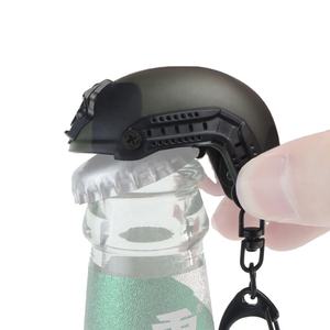Tactical Mini Fast Helmet Shape <b>Opener</b> <b>Bottle</b> Keychain Portable Corkscrew Backpack <b>Keyring</b> Chain Ring Trend Decorations - Product Image 1