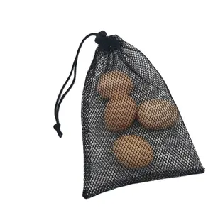 customized hot sell high quality small big pp mesh bag with single double ribbon drawstring bag