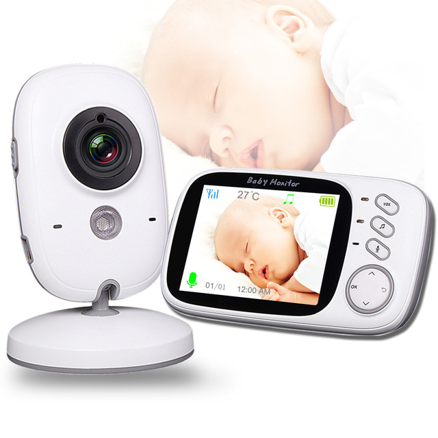 Video Baby Monitor Long Range Upgraded Wireless Range, Night Vision, Temperature Monitoring and Portable 3.2" Color Screen CC602