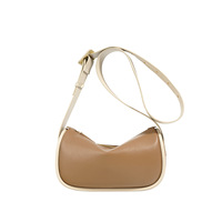 Vente en gros de sac à bandoulière en cuir véritable pour femmes, mode décontractée, sac à bandoulière, couleur contrastée, sac pour femmes en cuir de vachette