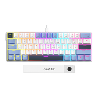 Ajazz NK61 Wired Gaming Keyboard Rainbow Light 60% Mini Portable Computer Compact Gamer Keyboard Red Switch Gaming Keyboard