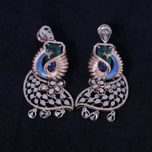 Colgante de Diamante Pavo Real en Oro Rosa de 14K para Mujer, Cultivado en Laboratorio, 7.14 Quilates, Color GH, Claridad SI, Corte Brillante, Chapado en Rodio, Clásico, IGI - Product Image 1