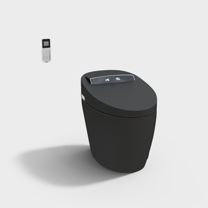 Toilette intelligente entièrement automatique avec bidet intégré, finition céramique noire intégrale - Product Image 5