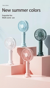 ประเภทผลิตภัณฑ์พัดลมมือถือแบบพกพาขนาดเล็กชาร์จได้พร้อมที่วางโทรศัพท์แบบ USB - Product Image 4