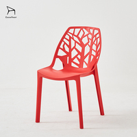 Chaise de salle à manger en plastique légère, empilable, à dossier ajouré, pour événements et fêtes