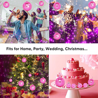 Boule disco suspendue 2CM-100CM en verre rose, cool et amusante, pour fêtes et décorations de Noël - Grande Vente