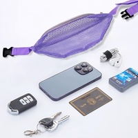 Sac banane en maille avec logo personnalisé, sac de ceinture, sac de taille, sac banane en nylon, vente en gros, fabricant OEM, voyage, sports de plein air