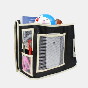 Oxford Fabric Bedside Cabinet Pockets Eco-Friendly <b>Foldable</b> Sofa Table for <b>Mattress</b> Books Remote Double Tiers Sewing Technics - Product Image 2