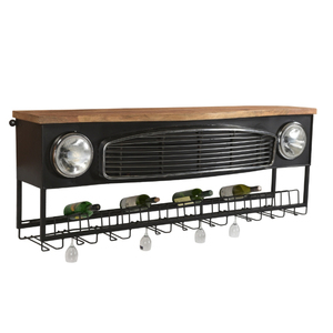 Colección Clásica de Bares: Barra de Pared Iron/WD Ambassador en Negro/Mango Ar, Acabado en Metal/Madera de Mango, Precio al por Mayor - Product Image 1