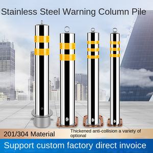 Barriera Stradale in Acciaio Inox Rinforzata, Colonna di Isolamento Antiurto Riflettente, Base per Pavimento di Scuole e Proprietà - Product Image 5