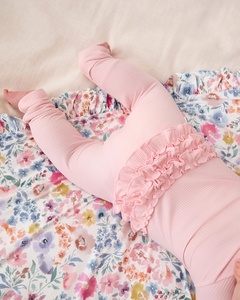 Combinaison pour bébé en fibre de bambou, douce pour la peau, combinaison pour nouveau-né en fibre de bambou avec <span class=keywords><strong>fleur</strong></span> sur la tête - Product Image 3