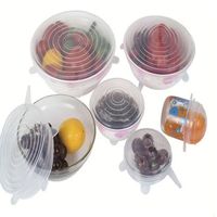 6 tailles différentes, couvercles en silicone de qualité alimentaire 100 % sûrs, pliables, multifonctionnels, pour cuisine, camping, micro-ondes, pour la fraîcheur des aliments