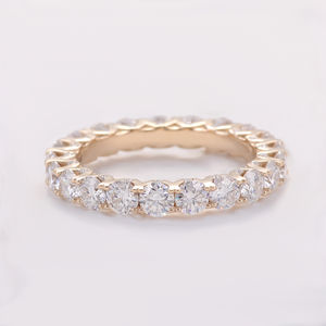 Anillo de Bodas de Oro Blanco de 14k con Moissanita para Mujer, Elegante Anillo de Moissanita para Regalos, Fiestas, Aniversarios, Joyería - Product Image 6