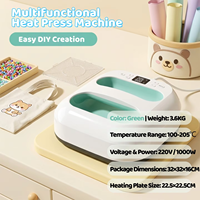 Mini presse à chaud 23x23cm avec contrôle numérique de la température, machine de transfert thermique portable pour perles thermocollantes et loisirs créatifs