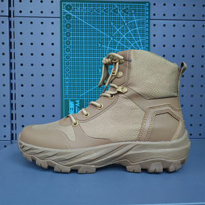 รองเท้าบูทเดินป่าหนัง PU สีน้ำตาลทรงสูงแบบมีซิปด้านใน รุ่น DF023 Tactical Field สำหรับกิจกรรมกลางแจ้งและการเดินป่า - Product Image 3