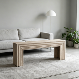 <span class=keywords><strong>Table</strong></span> à manger en bois massif rustique texturé et vieilli, fabriquée à la main, pour la décoration d'entrée et <span class=keywords><strong>de</strong></span> couloir - Product Image 1