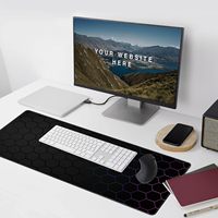 Tapis de souris gaming personnalisé grand format en caoutchouc naturel nid d'abeille violet pour PC, tapis de bureau avec clavier pour joueurs sur ordinateur