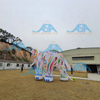 Globo inflable gigante de elefante para decoración de publicidad, modelo de elefante inflado, iluminación led