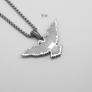 Búho de doble cabeza Hip Hop Animal Punk Pvd Acero inoxidable impermeable colgante joyería de moda collares para hombres hombre al por mayor - Product Image 6