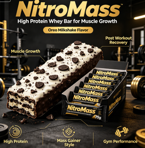Barra de Proteína NitroMass para el Crecimiento Muscular, Proteína de Caseína, Creatina Monohidratada 75g, Barra de Proteína de Suero para la Recuperación Post-Entrenamiento - Product Image 4